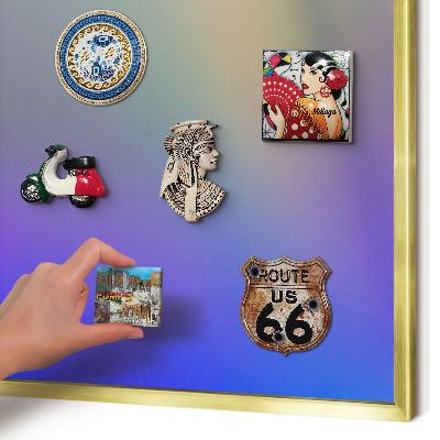 Metalen magneetbord met lijst in het goud Subtiele kleurovergang