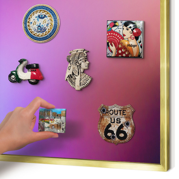 Magnetisch bord voor reismagneten met gouden lijst Kleuren van harmonie