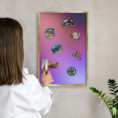 Magnetisch bord voor reismagneten met gouden lijst Kleuren van harmonie