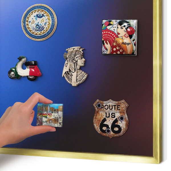 Metalen magneetbord met lijst in het goud Kleuren van Balans