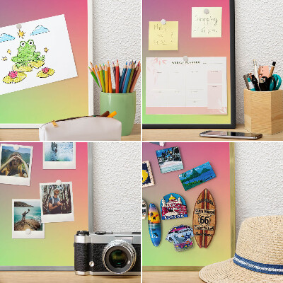 Magnetisch bord voor reismagneten met gouden lijst Kleurrijk verloop
