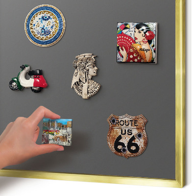 Metalen magneetbord met lijst in het goud Donkergrijs