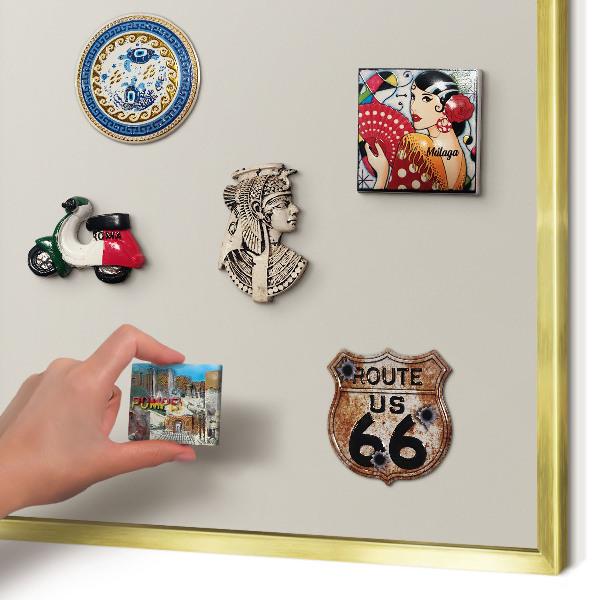 Magnetisch bord voor reismagneten met gouden lijst Warme steen