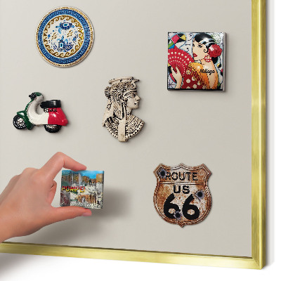 Magnetisch bord voor reismagneten met gouden lijst Warme steen
