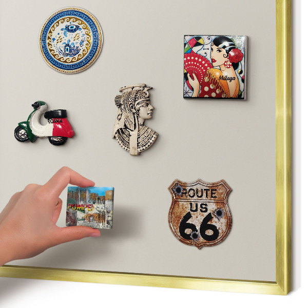 Magnetisch bord voor reismagneten met gouden lijst Warme steen