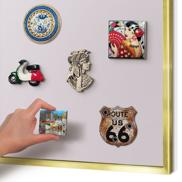 Magnetisch bord voor reismagneten met gouden lijst Licht lila