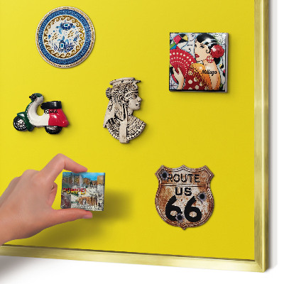Metalen magneetbord met lijst in het goud Intens geel