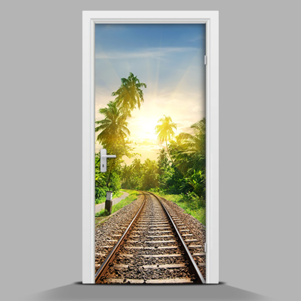 Zelfklevende deursticker Sporen in de jungle