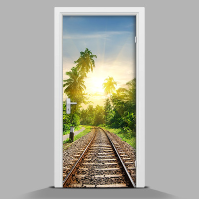 Zelfklevende deursticker Sporen in de jungle