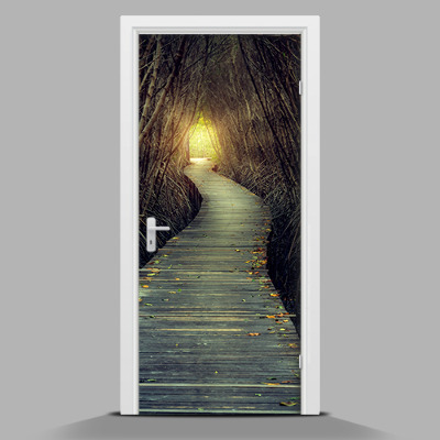 Deur sticker De weg in de jungle