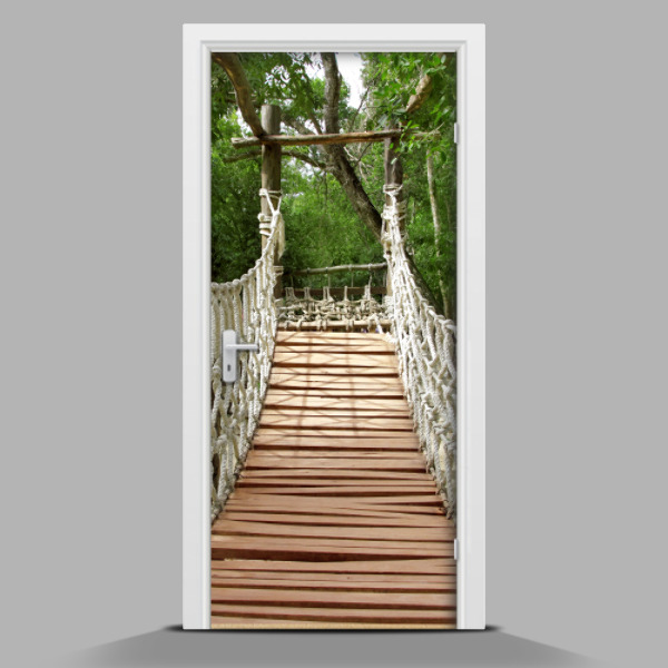 Zelfklevende deursticker De weg het bos in.