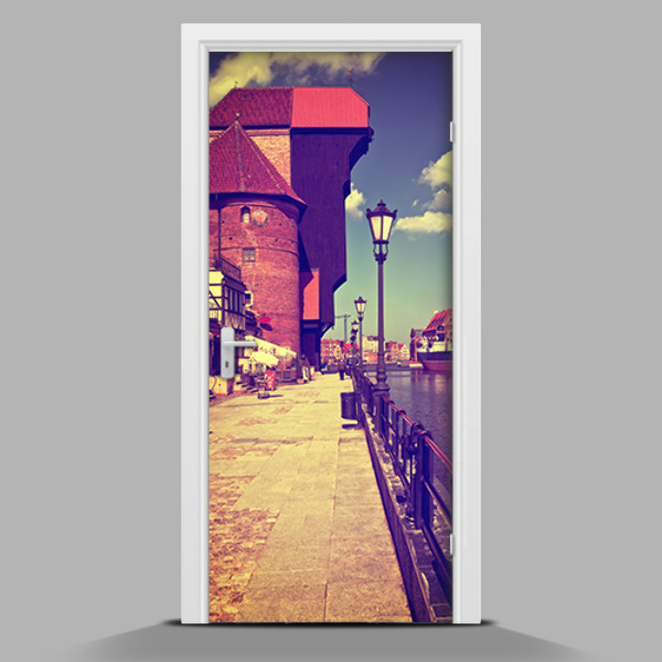 Zelfklevende deur sticker Gdansk in de zomer