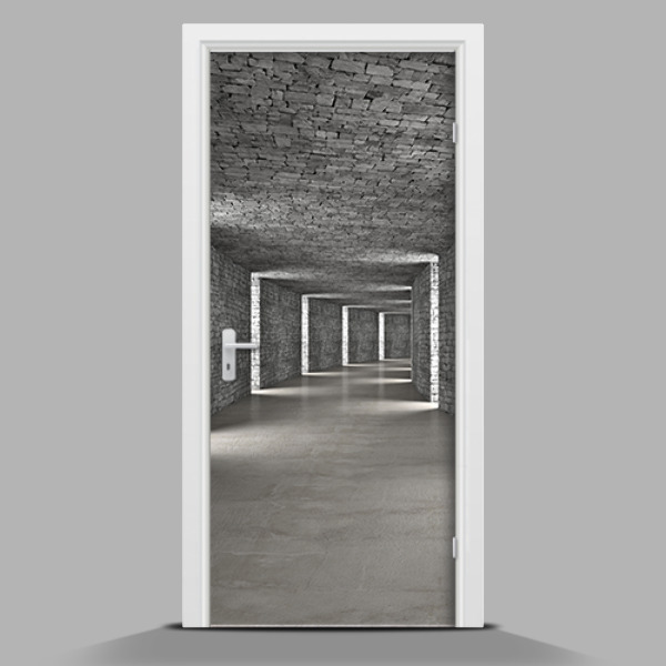 Deur sticker In een stenen gebouw