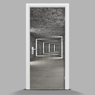 Deur sticker In een stenen gebouw