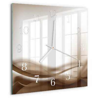 Vierkante glazen klok Abstracte lijnen