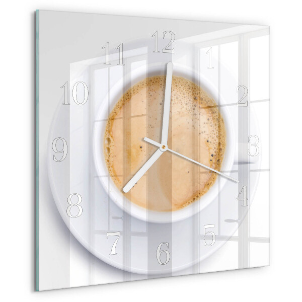 Vierkante glazen klok Kopje koffie