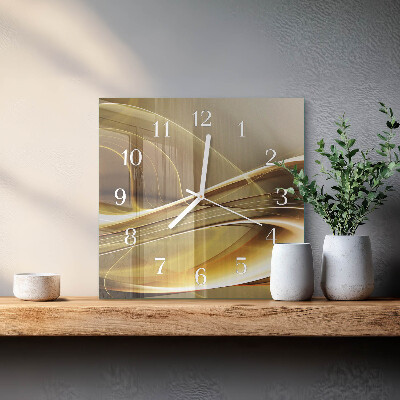 Vierkante glazen klok Abstracte lijnen