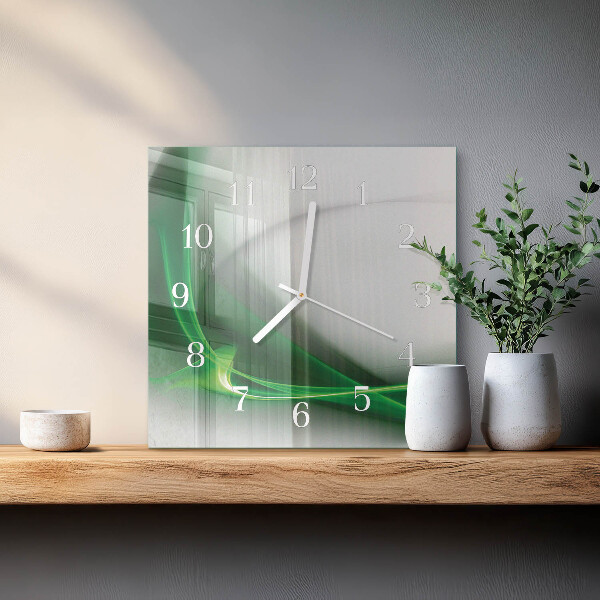 Vierkante glazen klok Abstracte lijnen