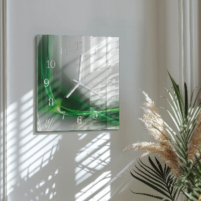 Vierkante glazen klok Abstracte lijnen