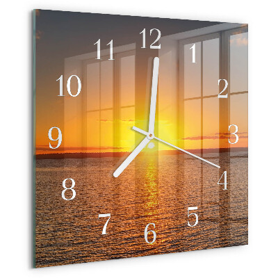 Vierkante glazen klok Zonsondergang
