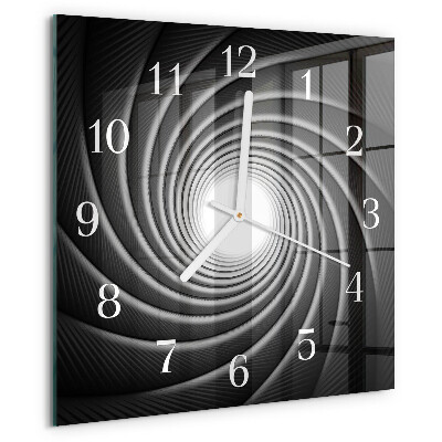 Vierkante glazen klok Vortex