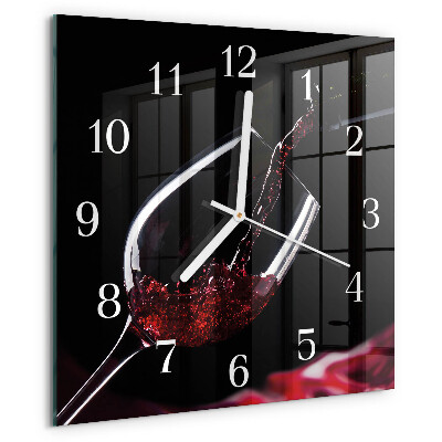Vierkante glazen klok Wijn