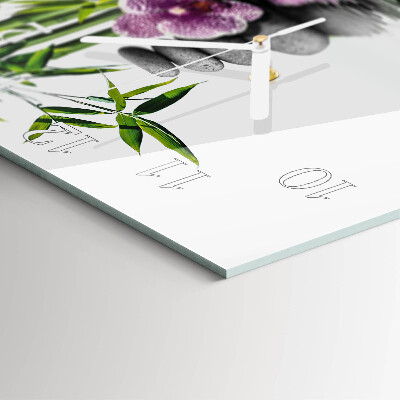 Vierkante glazen klok Orchideeënstenen