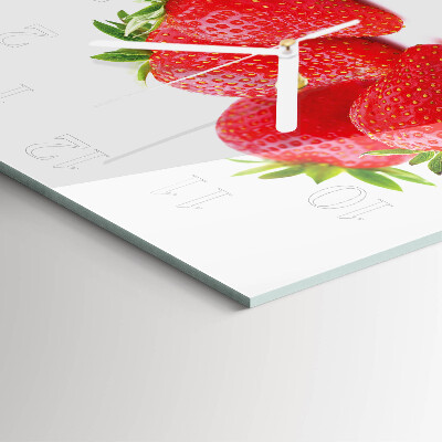 Vierkante glazen klok Aardbeien