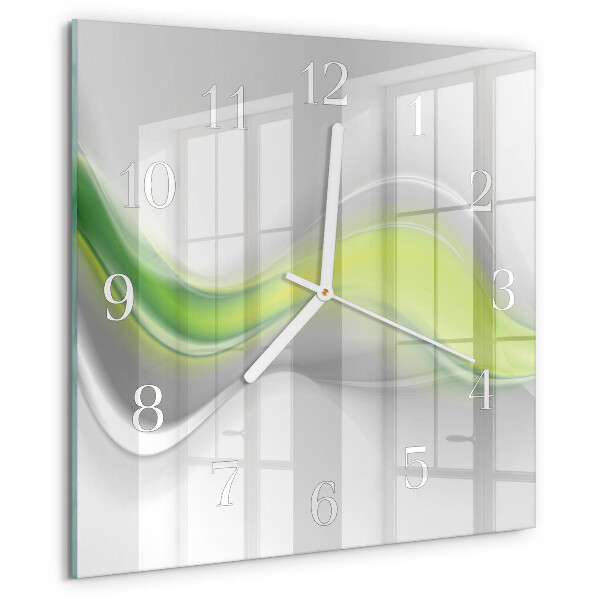 Vierkante glazen klok Golven van kleur