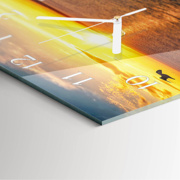 Vierkante glazen klok Zonsondergang