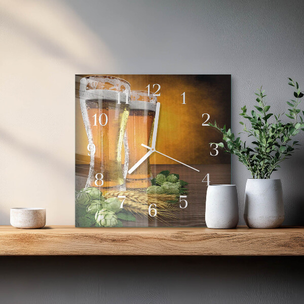 Vierkante glazen klok Glazen bier