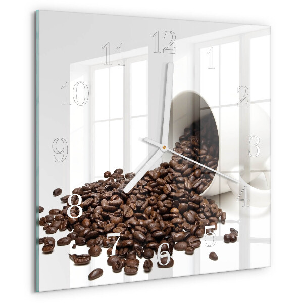Vierkante glazen klok Kopje koffie