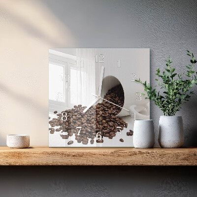 Vierkante glazen klok Kopje koffie