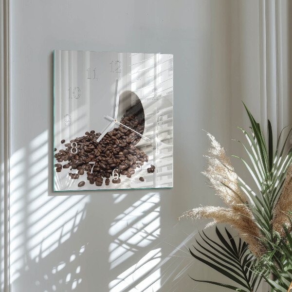 Vierkante glazen klok Kopje koffie