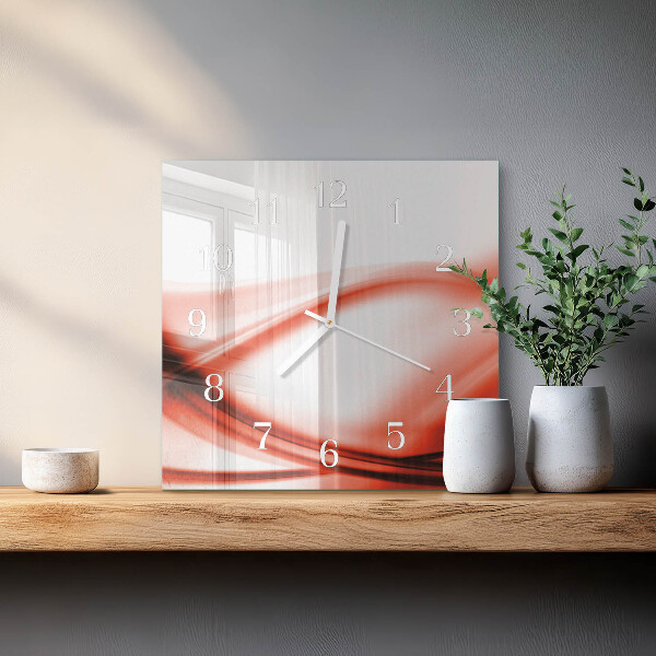 Vierkante glazen klok Abstracte lijnen