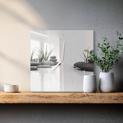 Vierkante glazen klok Stone Spa