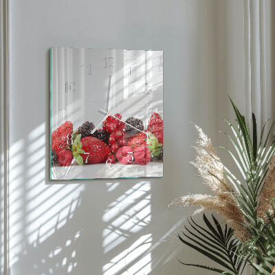 Vierkante glazen klok Fruit