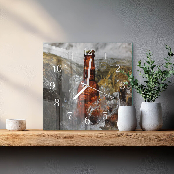 Vierkante glazen klok Bier