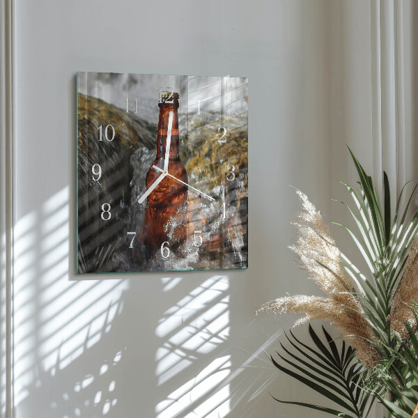 Vierkante glazen klok Bier