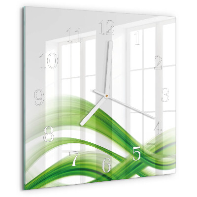 Vierkante glazen klok Abstracte golf