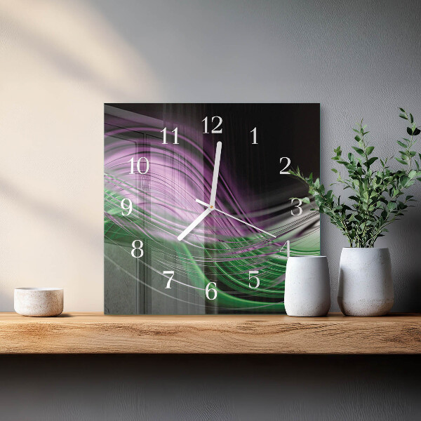 Vierkante glazen klok Abstracte kunst