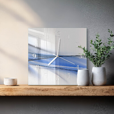 Vierkante glazen klok Abstracte lijnen