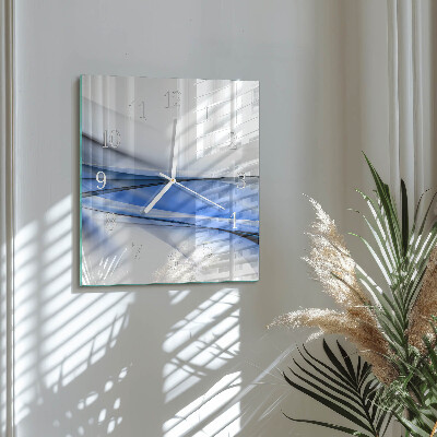 Vierkante glazen klok Abstracte lijnen