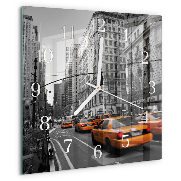 Vierkante glazen klok New Yorkse taxi
