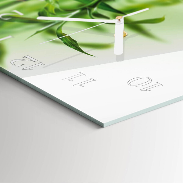 Vierkante glazen klok Bamboe