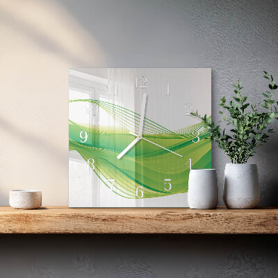Vierkante glazen klok Abstracte lijnen