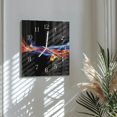 Vierkante glazen klok Abstracte rook