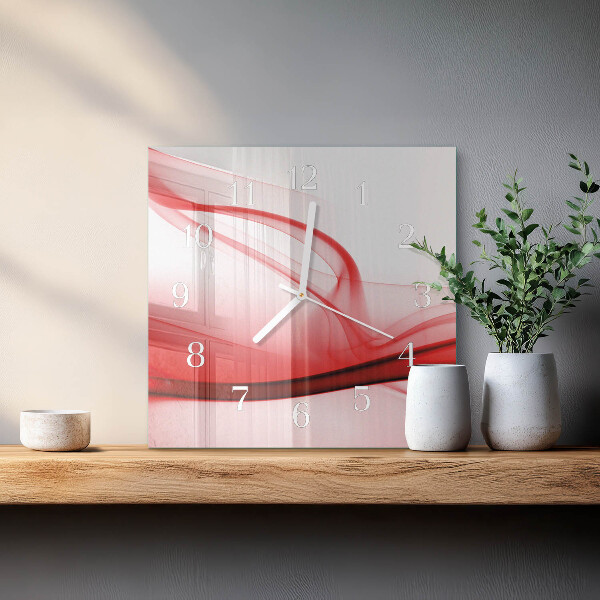 Vierkante glazen klok Abstracte lijnen