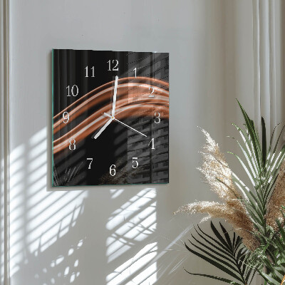 Vierkante glazen klok Abstracte lijnen
