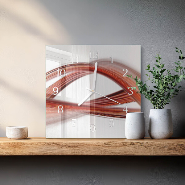 Vierkante glazen klok Abstracte lijnen